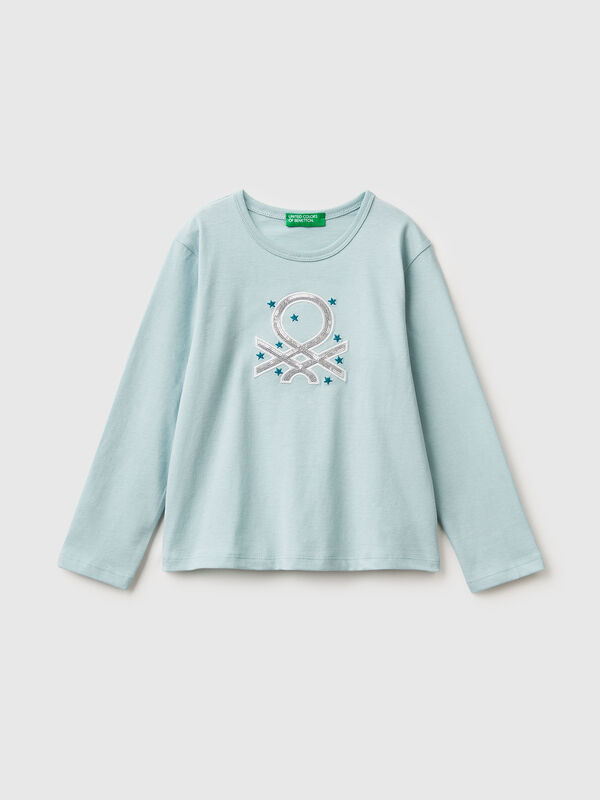 Μπλούζα με τύπωμα και παγιέτες Κορίτσι