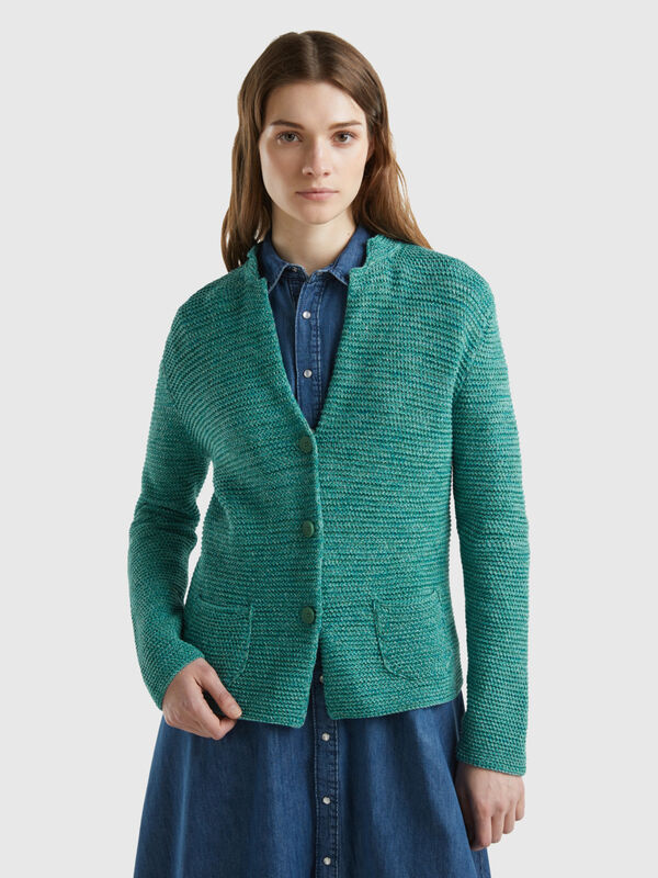 100% cotton knit jacket Women