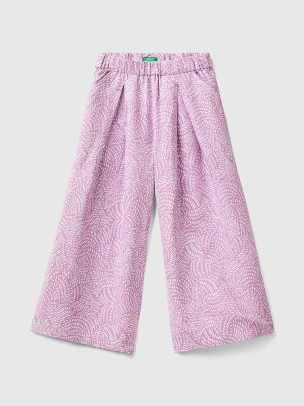 Παντελόνι με σχέδια από ανάμεικτο λινό Κορίτσι