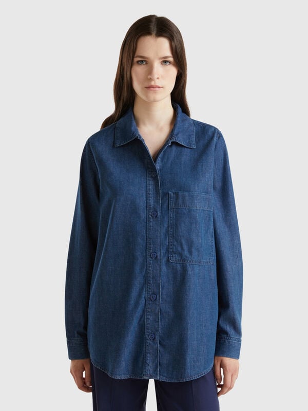 Oversized fit shirt in chambray Women