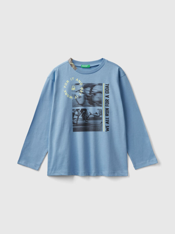 Μπλούζα με τύπωμα φωτογραφία από οργανικό βαμβακερό Αγόρι
