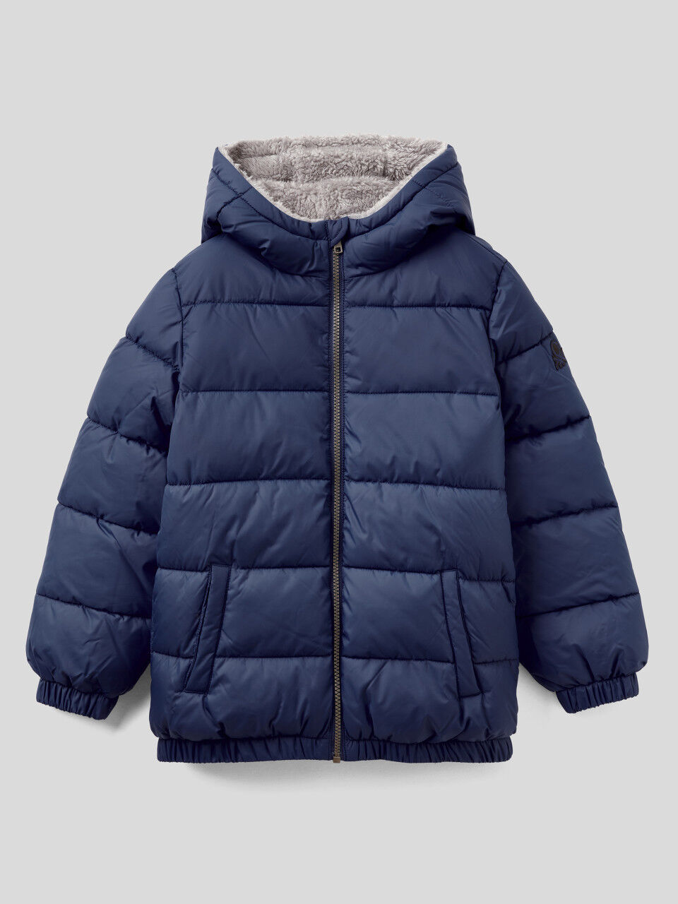 Padded jacket with teddy interior