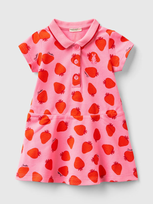 Φόρεμα στυλ πόλο με σχέδιο με φράουλες Baby