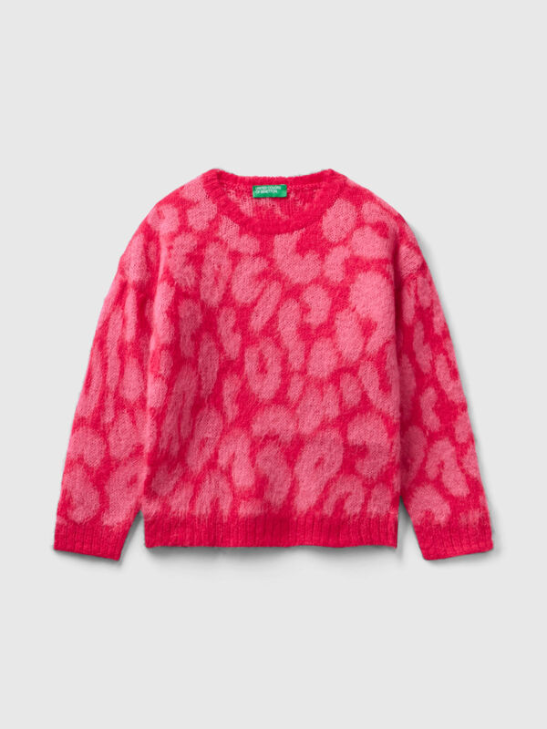 Animal print sweater in wool blend Junior Girl