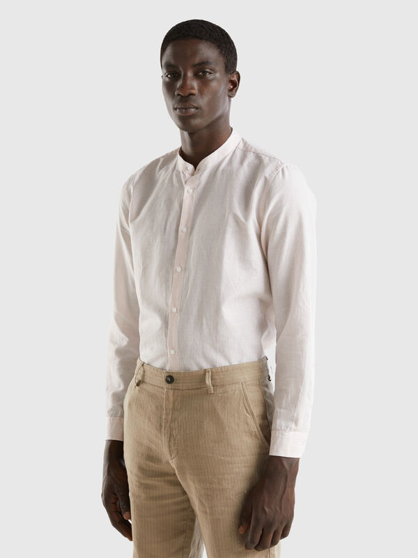 Striped shirt made from linen blend Men
