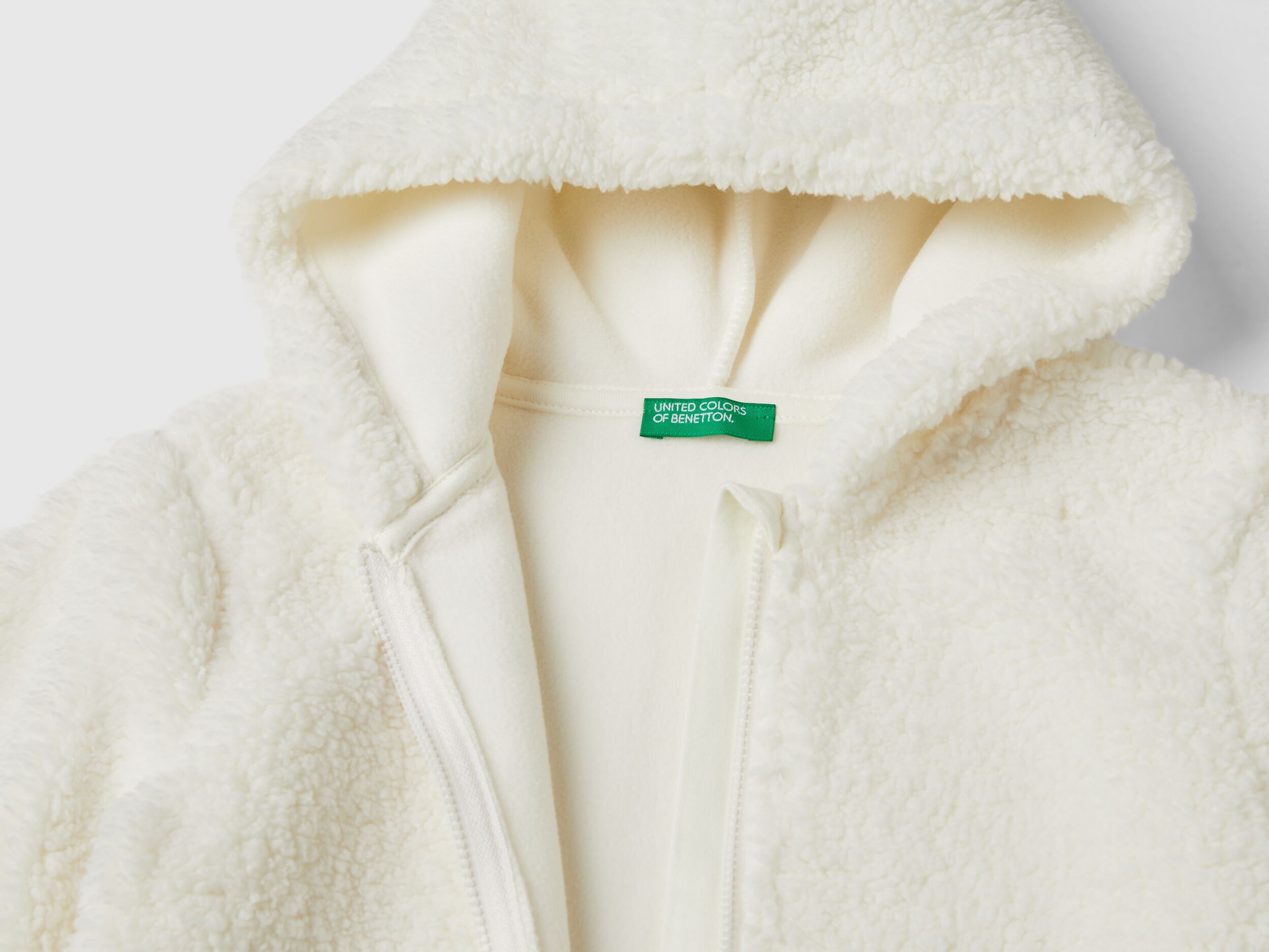White teddy bear jacket with hood discount