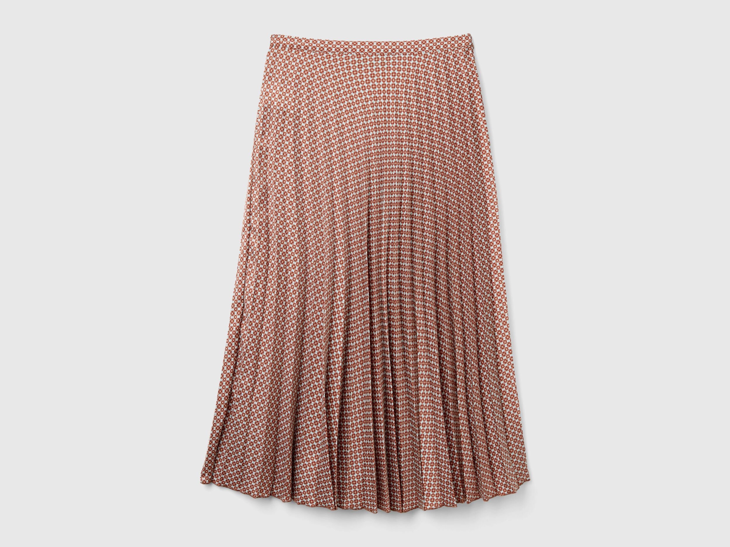 Pleated skirt with geometric pattern - Multi-color | Benetton