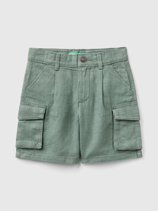 Cargo bermuda shorts in linen blend Junior Boy