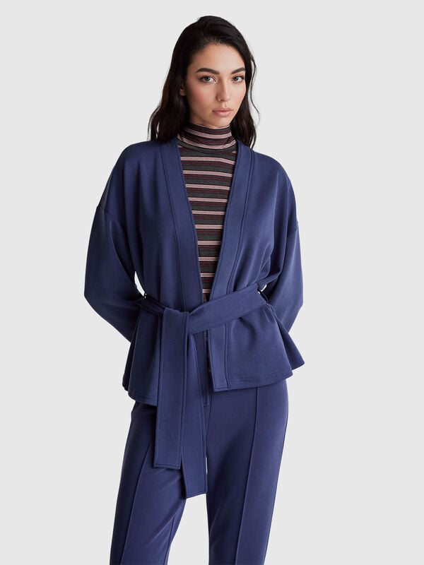 Ζακέτα με ζώνη από φούτερ Γυναικεία