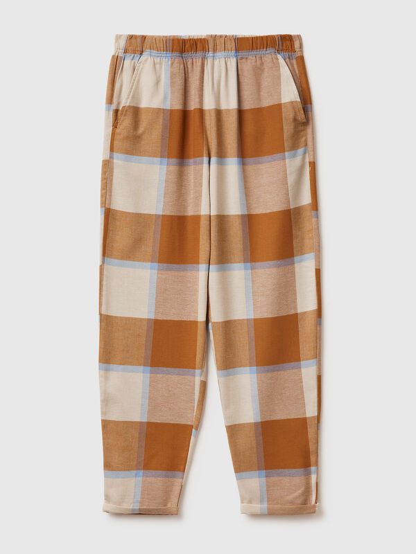 Παντελόνι ταρτάν από φανέλα Γυναικεία