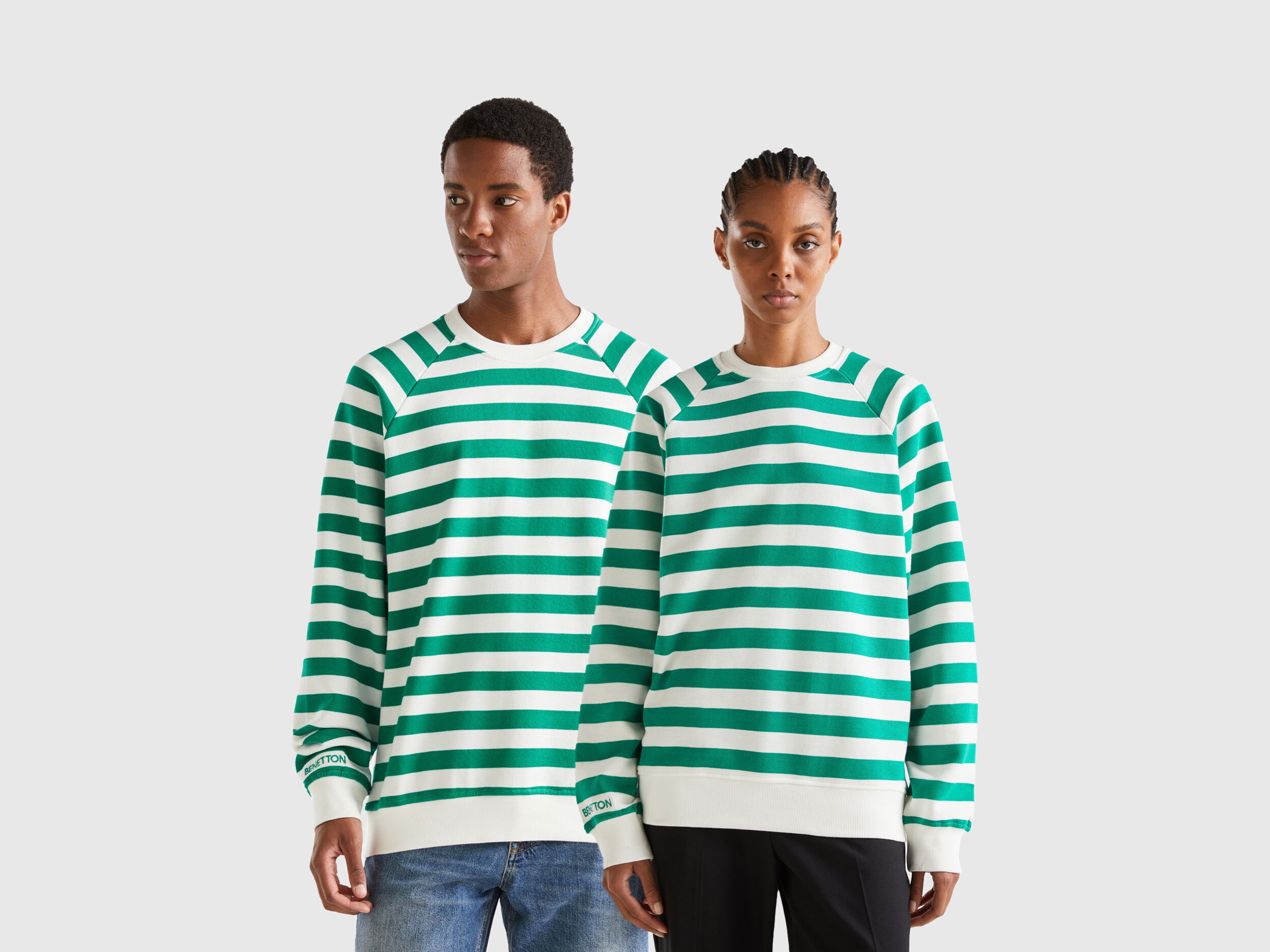 Green and white on sale sweatshirt