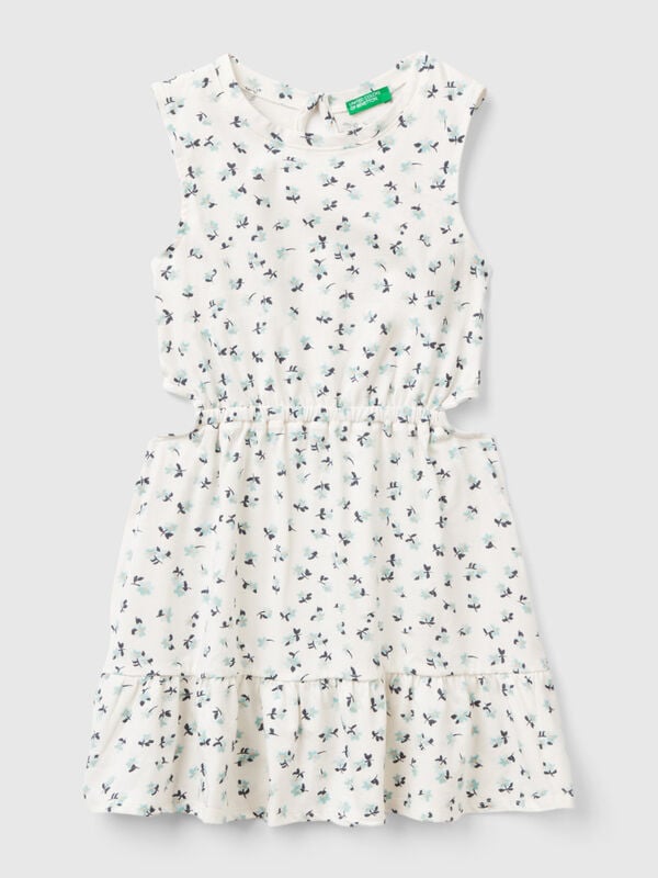 White dress with floral print Junior Girl