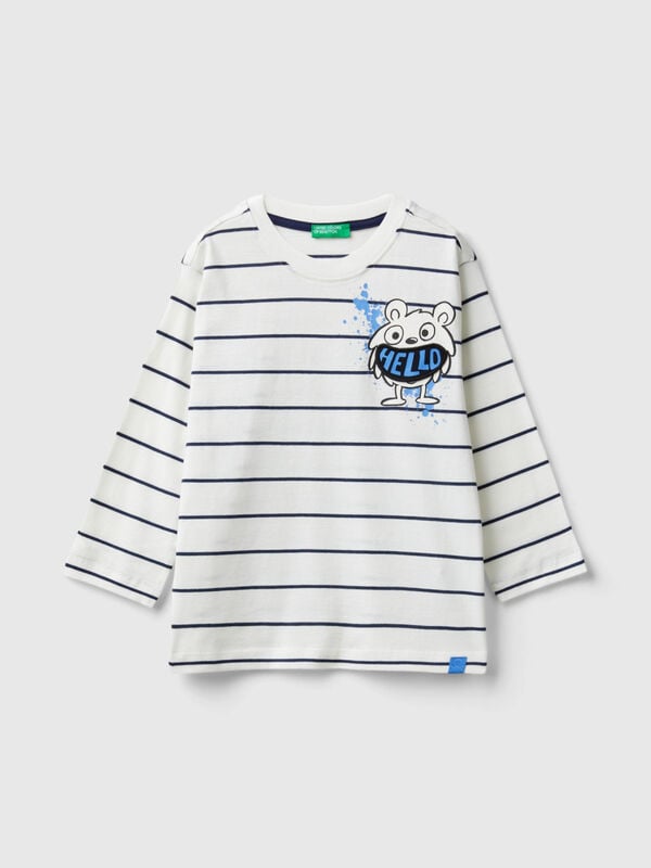 Striped t-shirt with applique Junior Boy