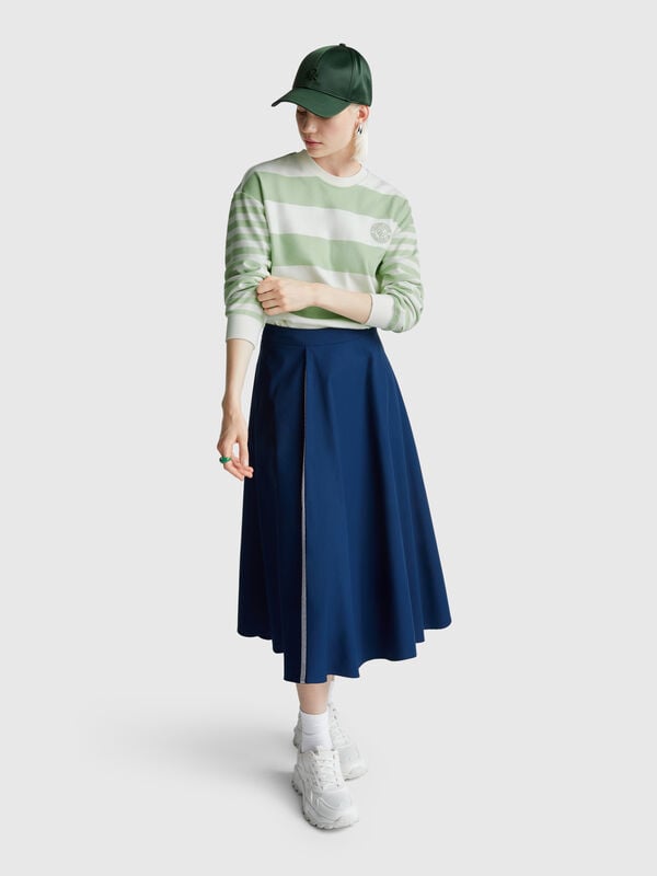 Φούτερ ριγέ με λαιμόκοψη Γυναικεία