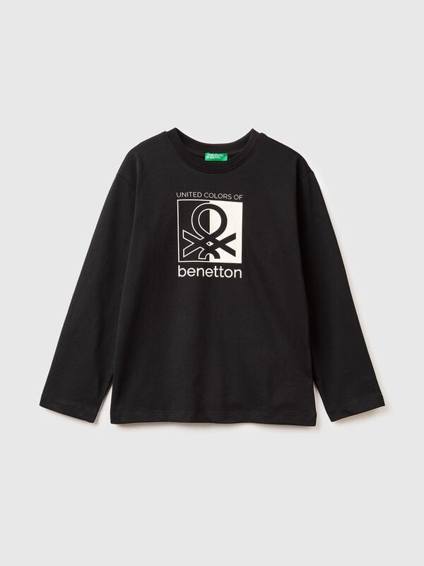 Warm t-shirt with logo print Junior Boy