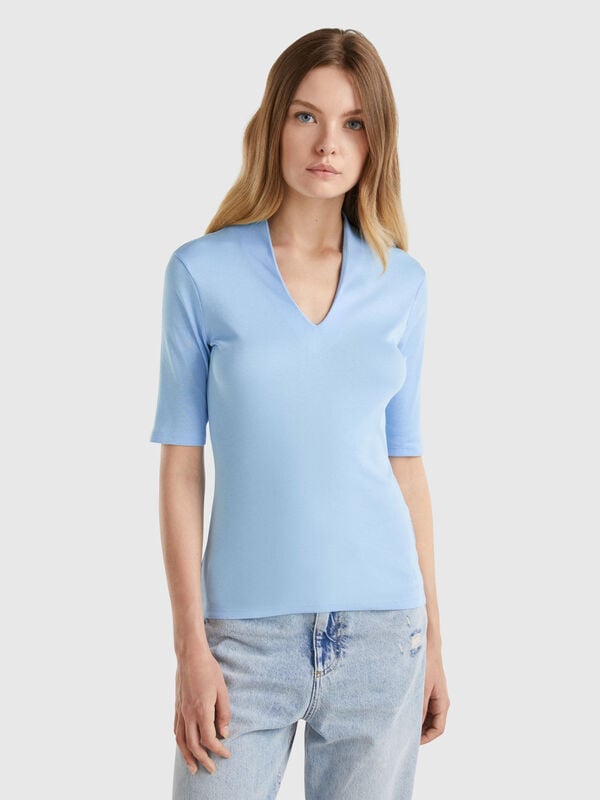 Slim fit t-shirt in long fiber cotton Women