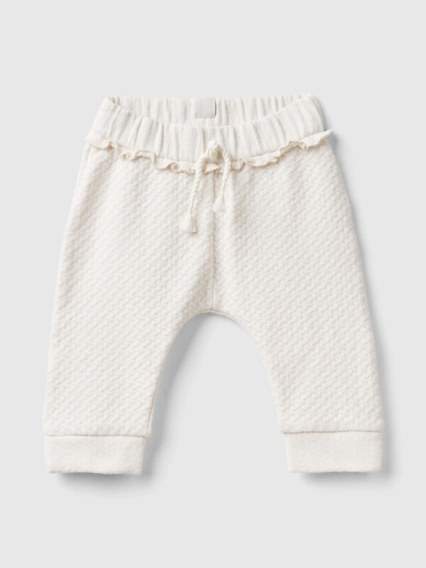 Jacquard trousers with slits New Born (0-18 months)