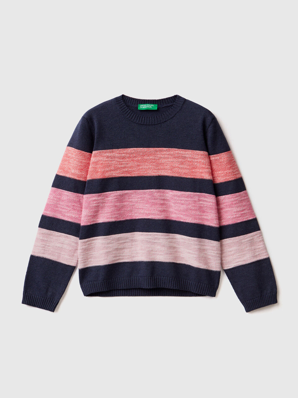 Striped sweater in cotton blend