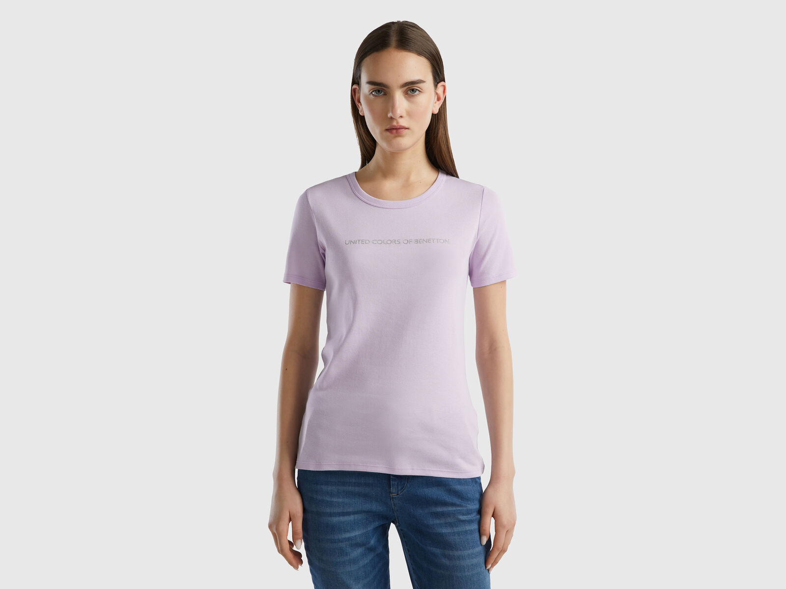 United Colors of Benetton WITH GLITTER LOGO - Print T-shirt