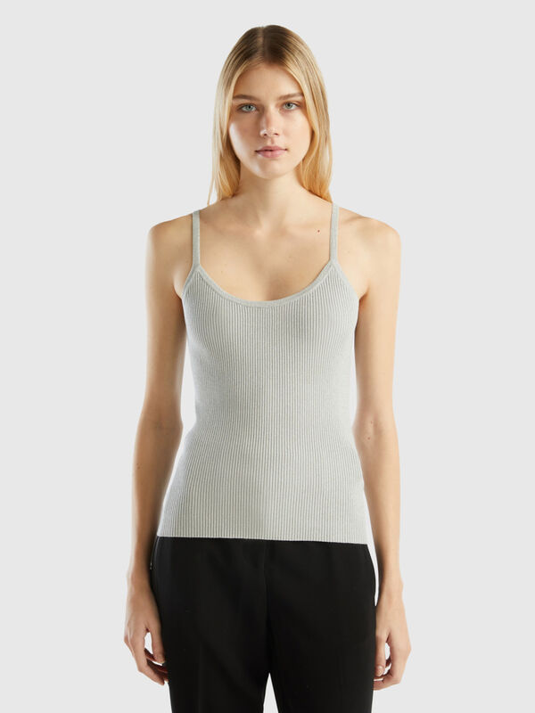 Stretch tank top with lurex