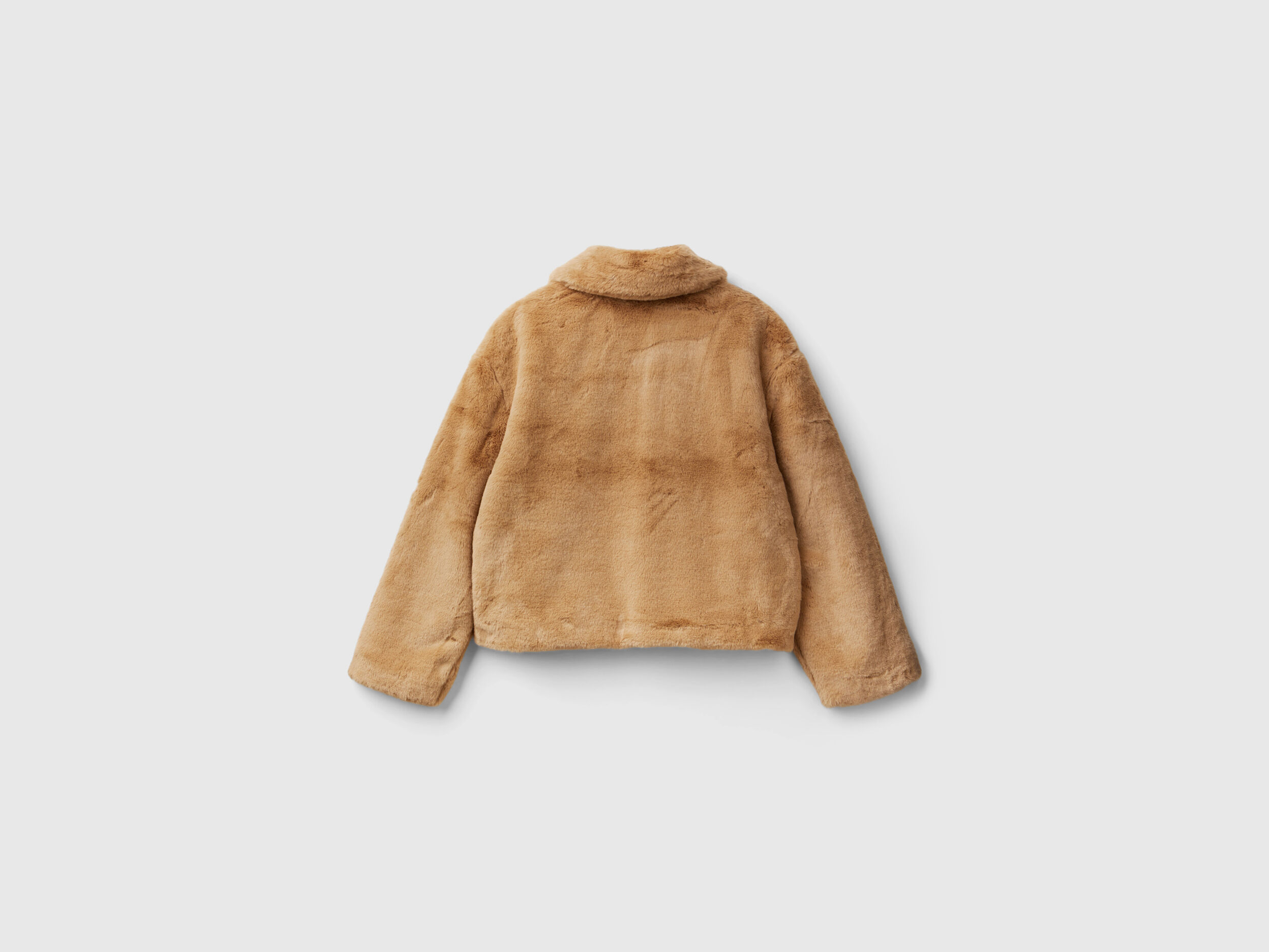 Jacket in faux fur - Camel | Benetton Jacket in faux fur - Camel | Benetton