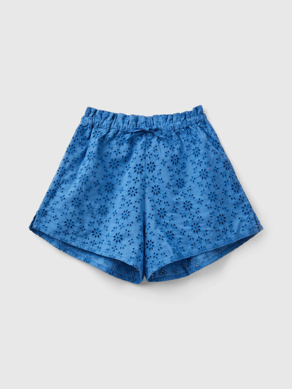 Shorts with broderie anglaise embroidery Junior Girl