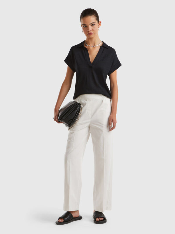Trousers with elastic waist Women