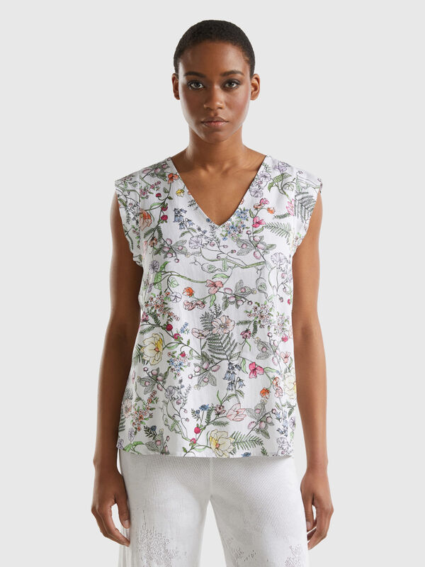 Μπλούζα με σχέδια από ανάμεικτη βιώσιμη βισκόζη Γυναικεία