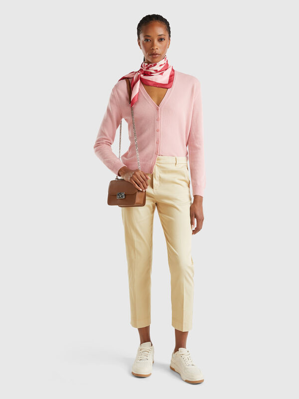 Chino cropped από βαμβακερό stretch Γυναικεία