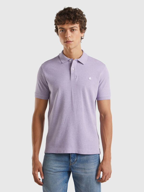 Melange polo shirt in organic cotton Men
