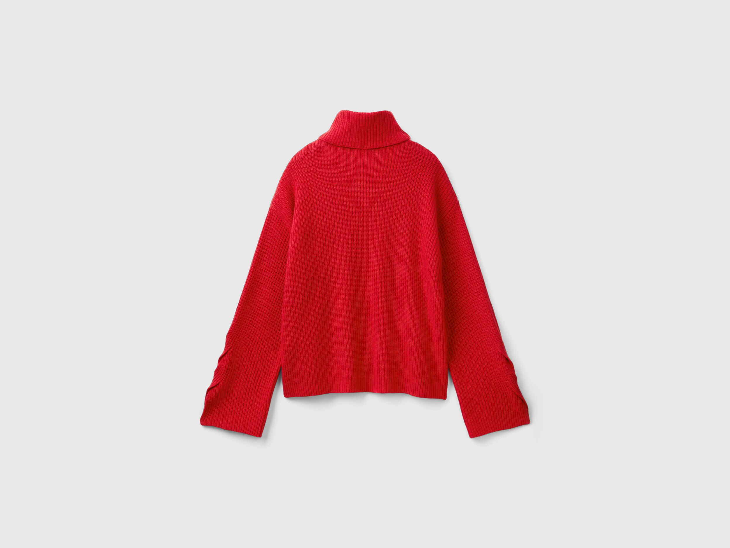 Turtleneck with wide collar - Red | Benetton