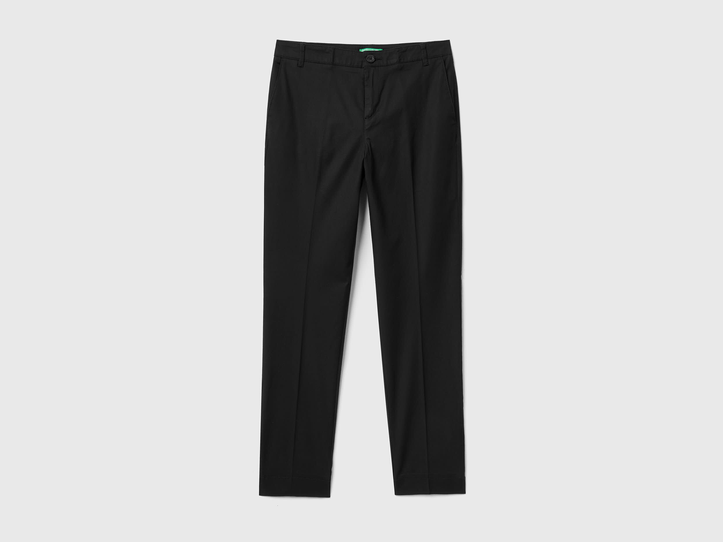 Ladies black cotton chinos deals