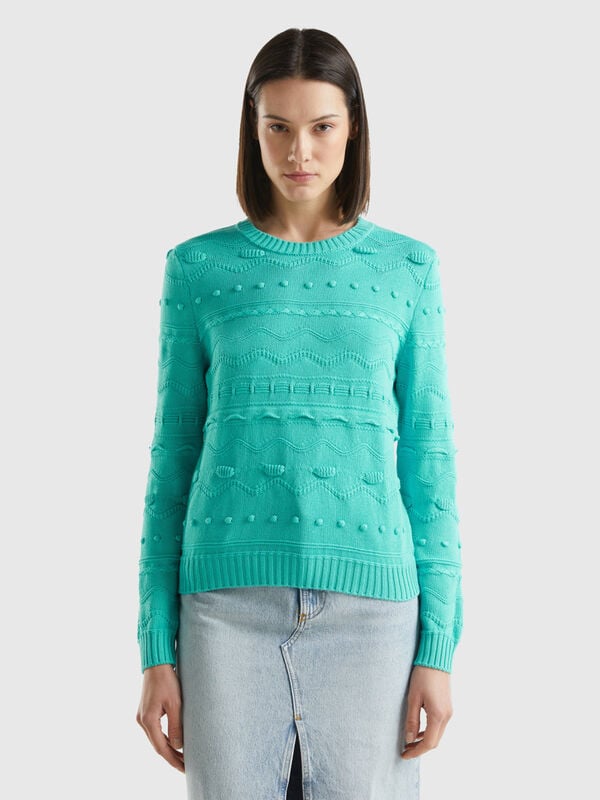 Aqua green knitted sweater Women