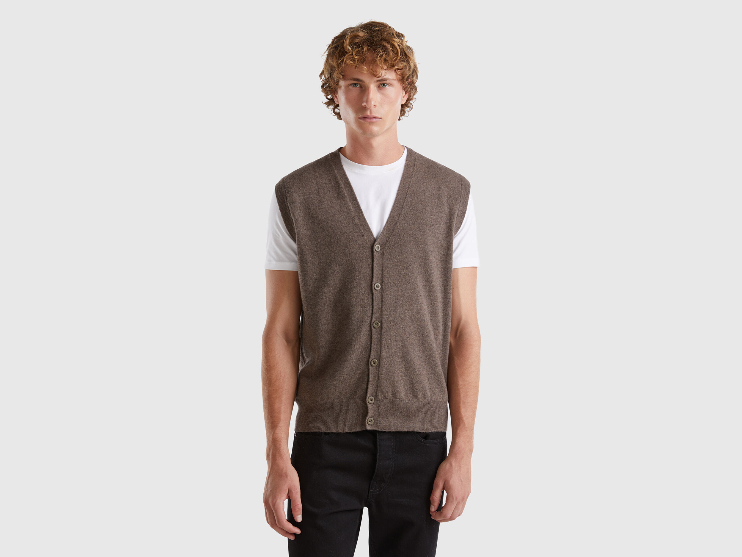 Benetton wollen vest best sale