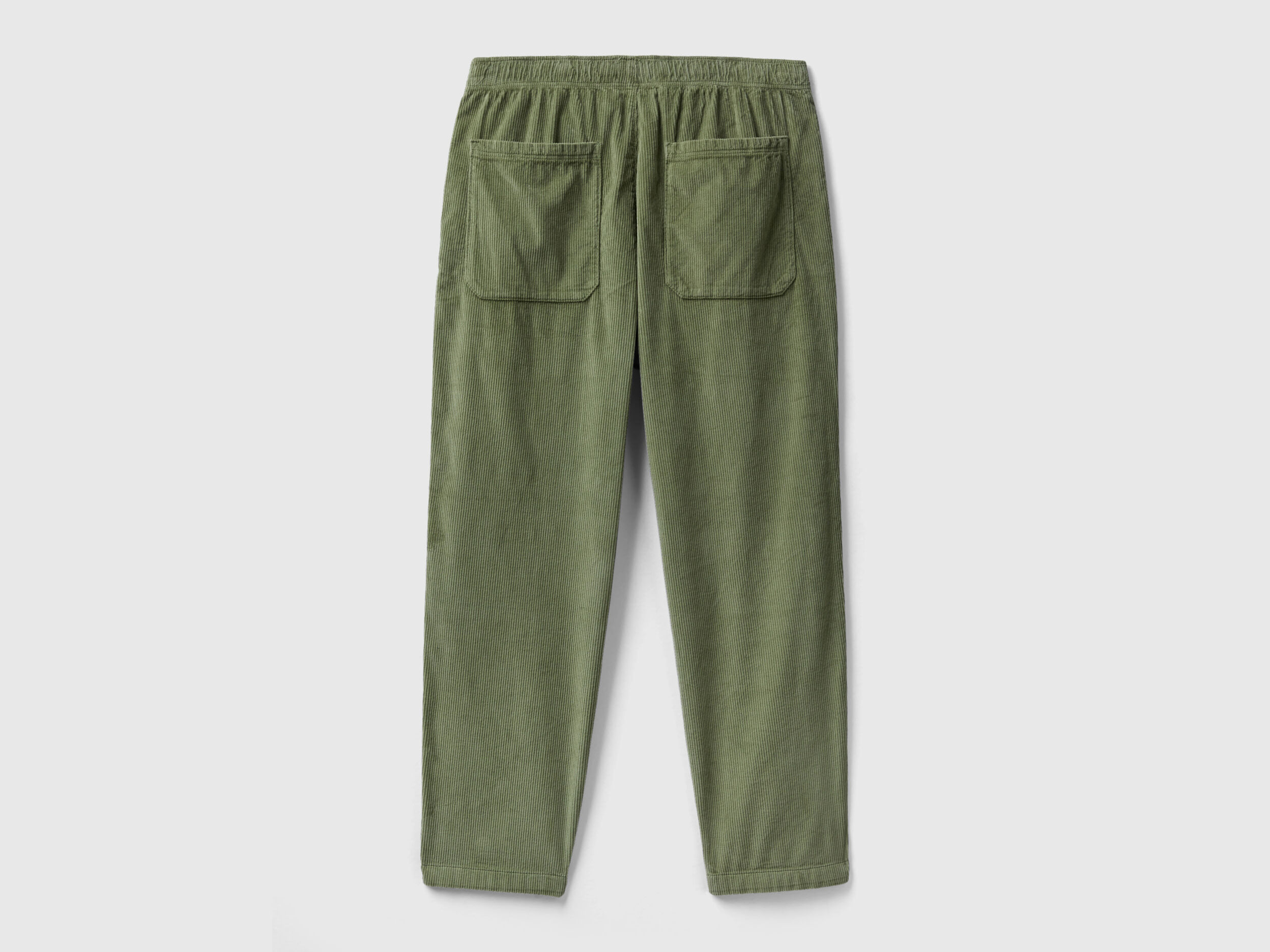 Velvet joggers with drawstring Military Green Benetton