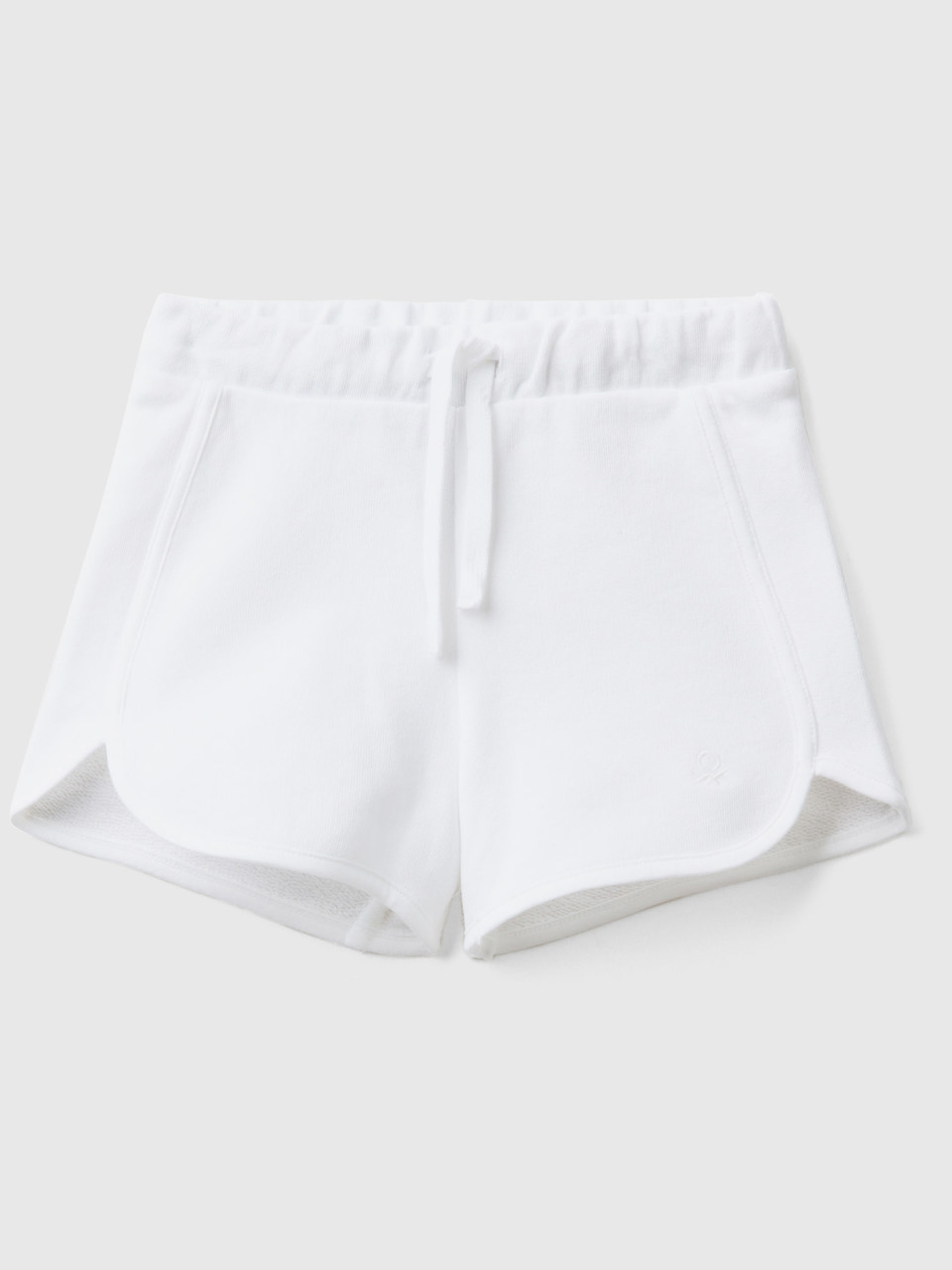 Benetton, Sweat Shorts In 100% Organic Cotton, White, Kids