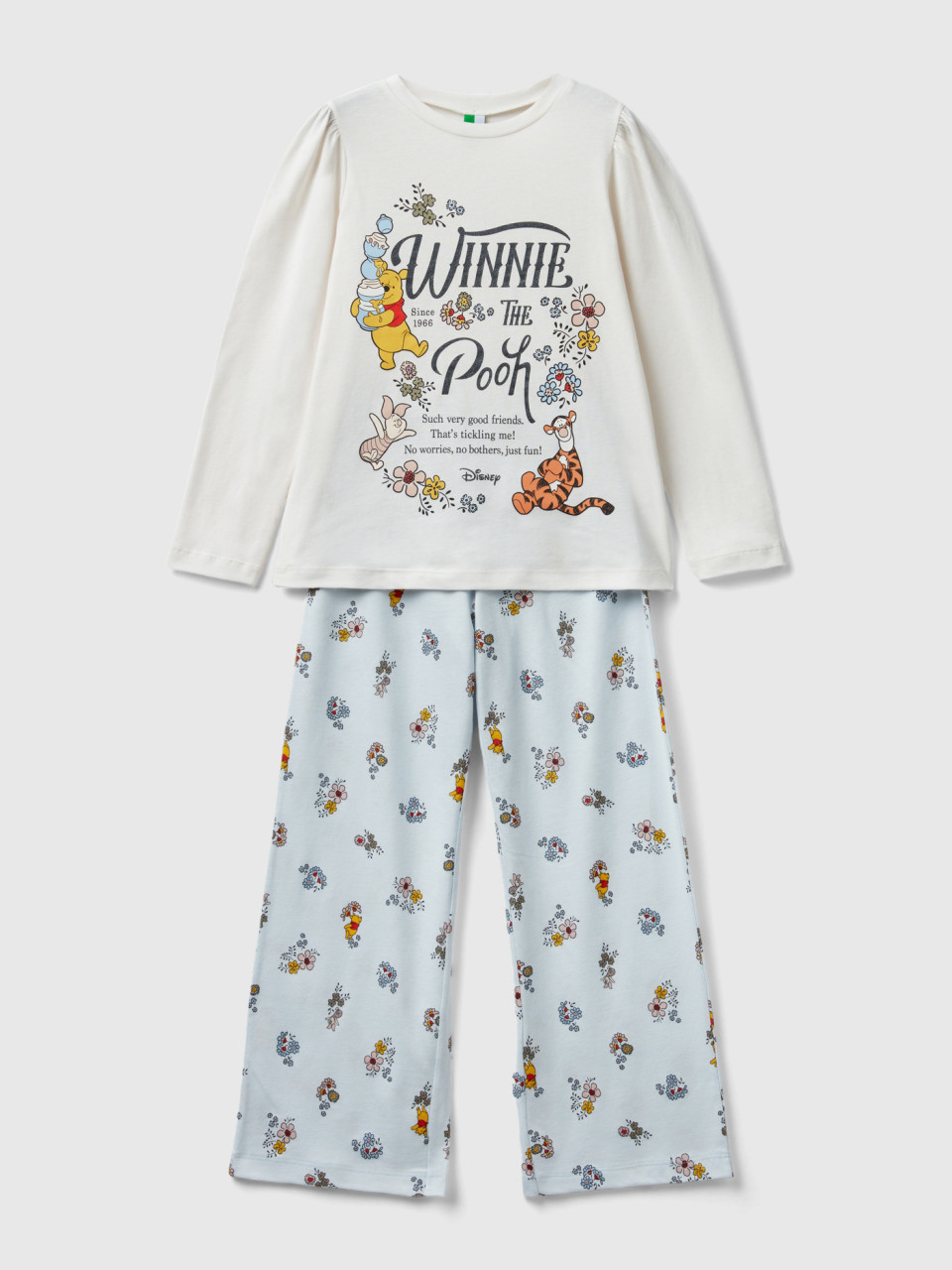 Benetton, Langer Pyjama Mit ©disney Winnie The Pooh, Cremeweiss, female